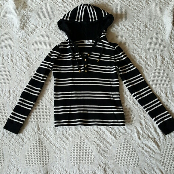 Charter Club Striped hooded top - Picture 2 of 4